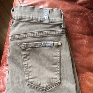 7 For All Mankind stretch lt brown skinny jean 26